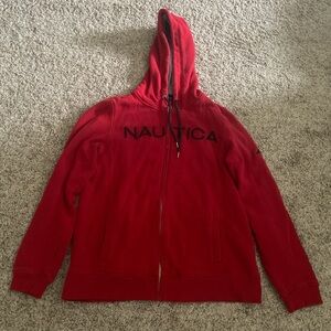 Nautica Bold Red Full-Zip Hoodie